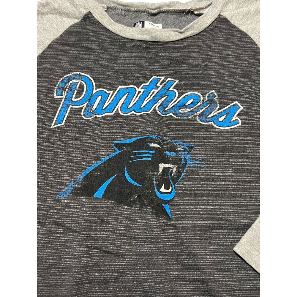 NFL Team Carolina Panthers Women Sweatshirt Lightweight Dark Light Gray Sz L - Picture 3 of 5
